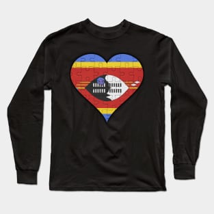 Swazilander Jigsaw Puzzle Heart Design - Gift for Swazilander With Swaziland Roots Long Sleeve T-Shirt